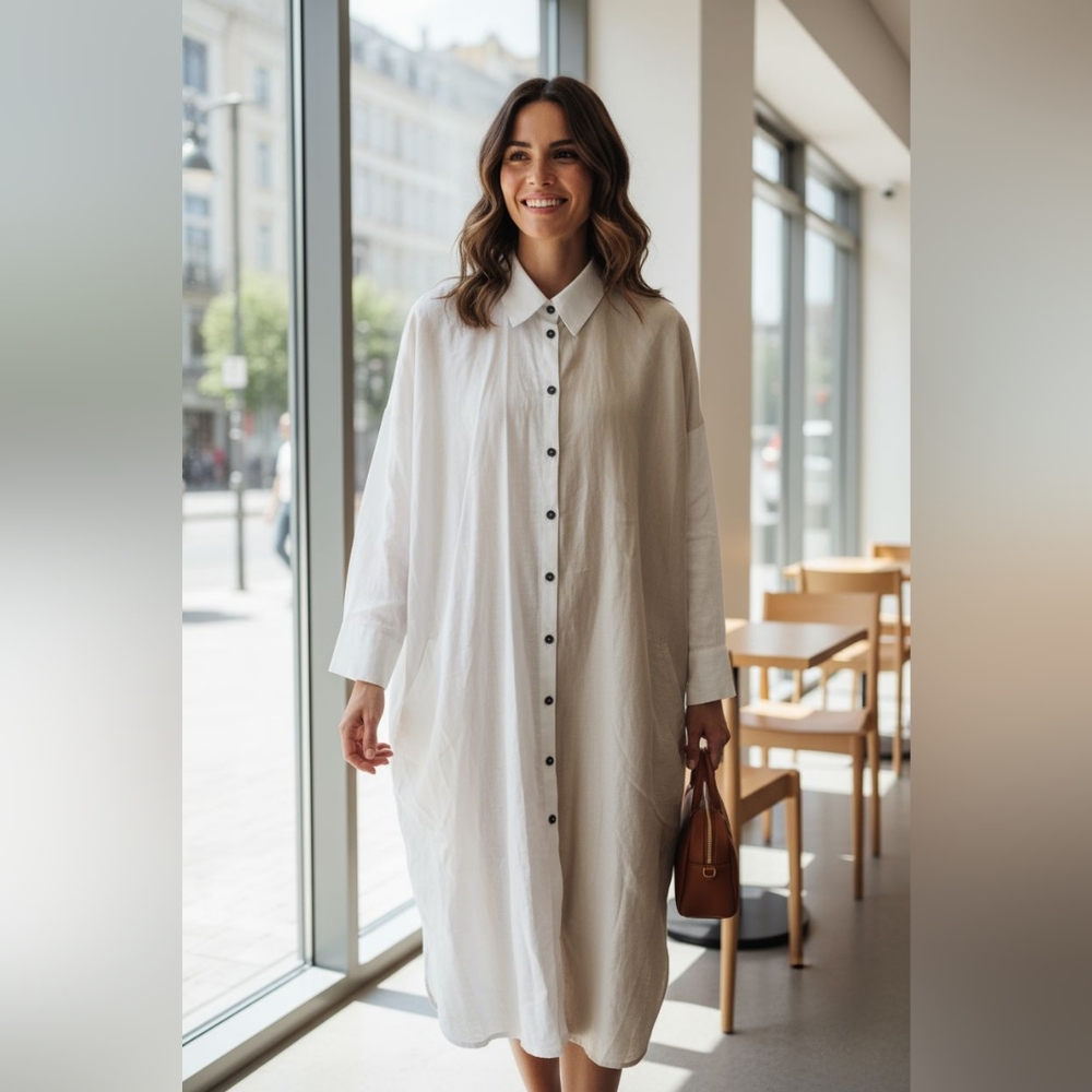 Yacco Maricard Linen/silk Button Up Dress